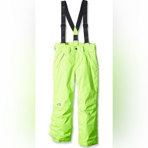 The North Face Snowquest Suspender snow  Pants  Safety Green Sz 14/16-L